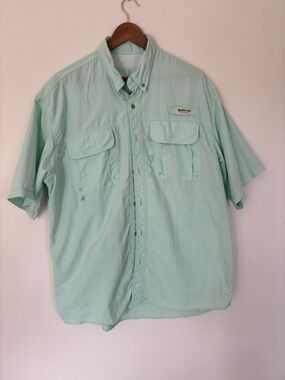 Magellan Outdoors Men's Short-Sleeve Button-Down Shirt - Mint Green